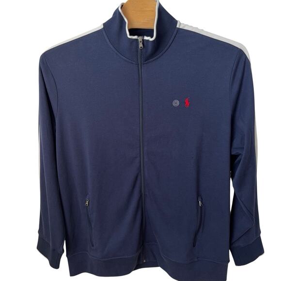 New Polo Ralph Lauren Interlock Track Jacket Men's Size 2XL Navy Blue Pony Zip - Picture 3 of 7